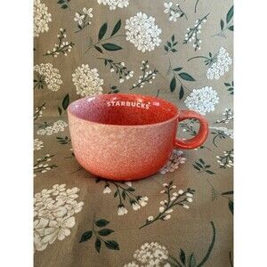 Starbucks 2019 Red Mug  With White Specks Ceramic Coffee Tea Soup Bowl 16 oz